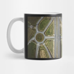 Junction on highway top down aerial view Mug